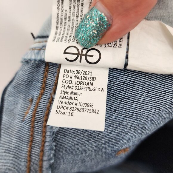 GLORIA VANDERBILT Amanda High Rise Mom Dark Wash Blue Jeans 16 Long NWT - Picture 11 of 11